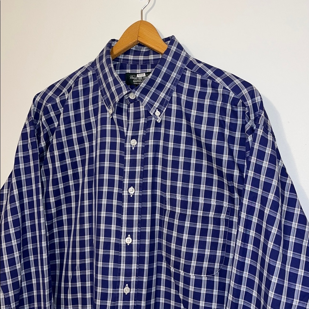 BROOKS BROTHERS Country Club Egyptian Cotton USA Made Plaid Button Down Mens XL